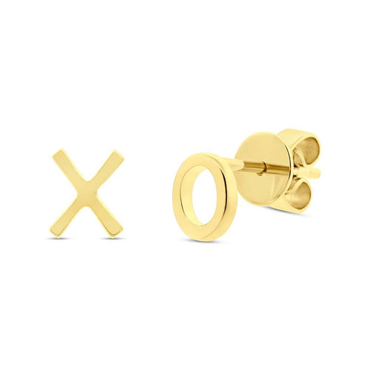 14k Yellow Gold ''XO'' Stud Earring