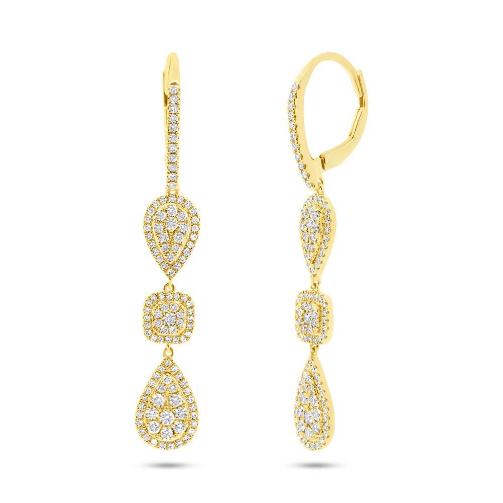 14k Yellow Gold Diamond Earring - 0.99ct