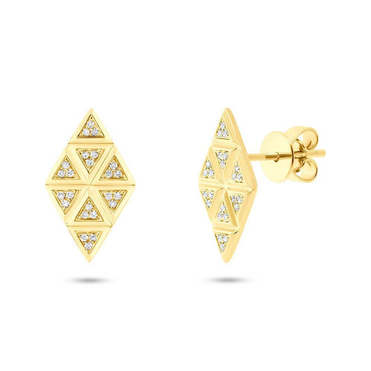 14k Yellow Gold Diamond Earring - 0.10ct