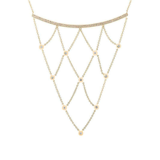 14k Yellow Gold Diamond Necklace - 0.55ct