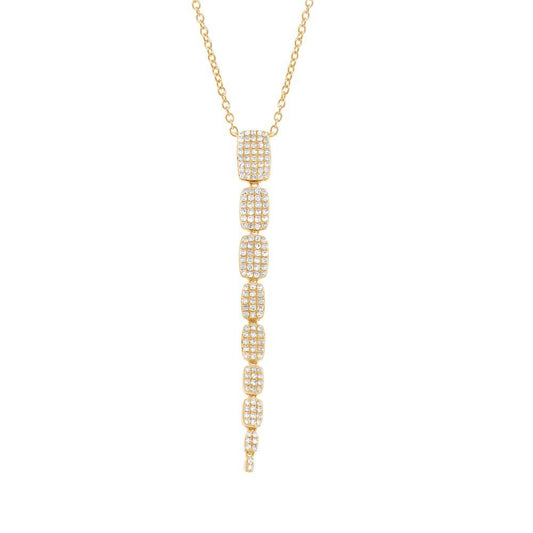 18k Yellow Gold Diamond Serpentine Necklace - 0.55ct