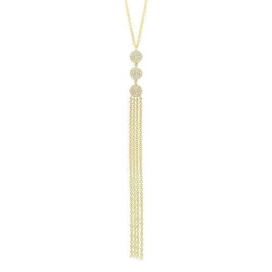 14k Yellow Gold Diamond Pave Fringe Pendant - 0.15ct