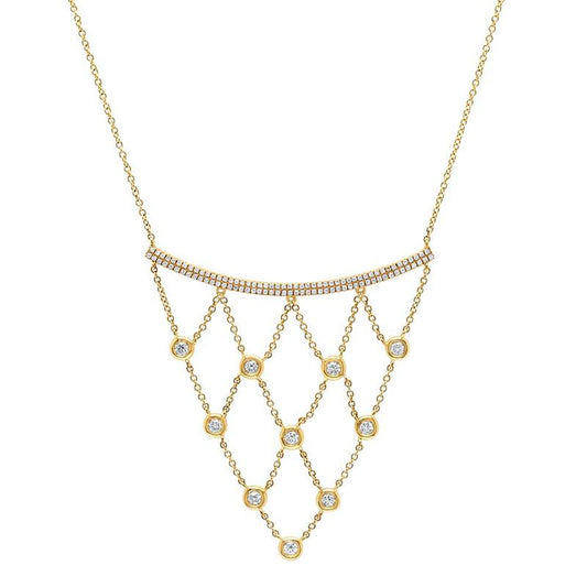 14k Yellow Gold Diamond Necklace - 0.65ct