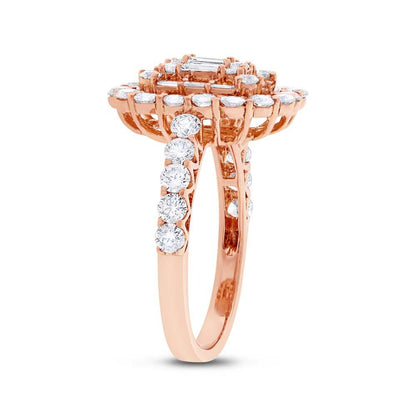 18k Rose Gold Diamond Lady's Ring - 1.77ct