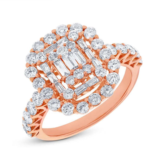 18k Rose Gold Diamond Lady's Ring - 1.77ct