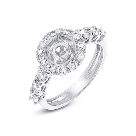 18k White Gold Diamond Semi-mount Ring - 0.87ct