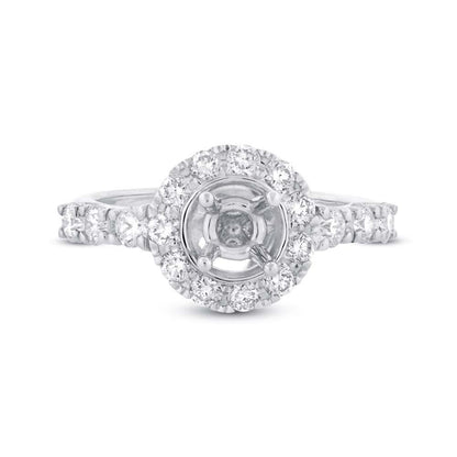 18k White Gold Diamond Semi-mount Ring - 0.87ct