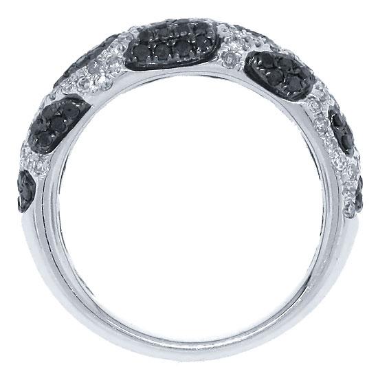 14k White Gold Black & White Diamond Ring - 1.00ct