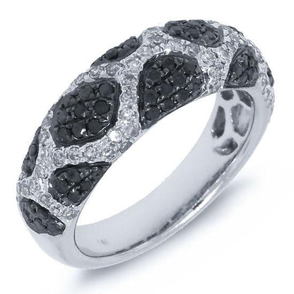 14k White Gold Black & White Diamond Ring - 1.00ct
