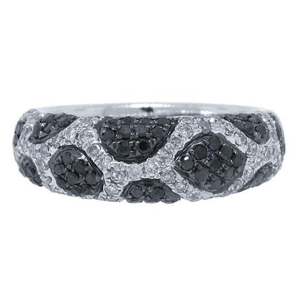 14k White Gold Black & White Diamond Ring - 1.00ct