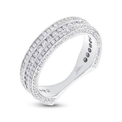 18k White Gold Diamond Lady's Band Size 6 - 1.40ct