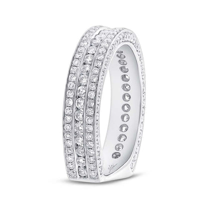 18k White Gold Diamond Lady's Band Size 6 - 1.40ct