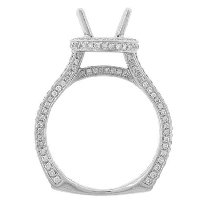 18k White Gold Diamond Semi-mount Ring Size 6 - 1.60ct