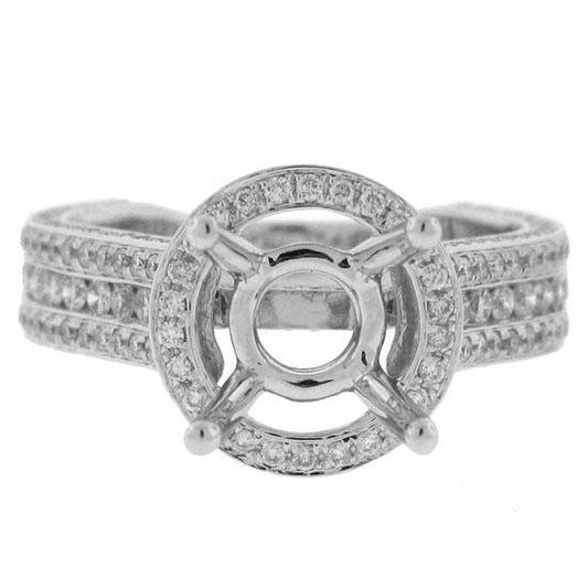 18k White Gold Diamond Semi-mount Ring Size 6 - 1.60ct