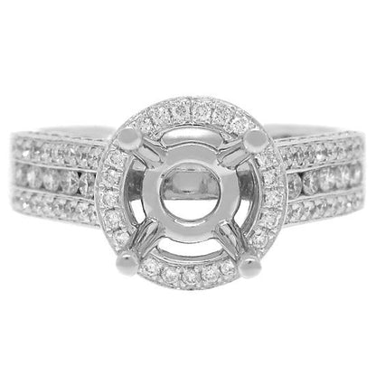 14k White Gold Diamond Semi-mount Ring Size 6.5 - 0.66ct