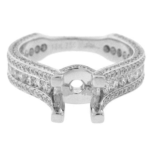 18k White Gold Diamond Semi-mount Ring Size 6 - 1.40ct