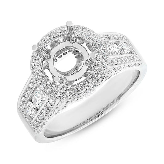 18k White Gold Diamond Semi-mount Ring - 1.50ct