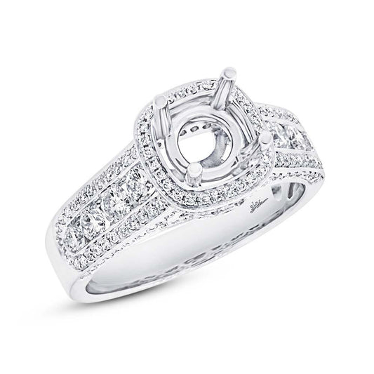 18k White Gold Diamond Semi-mount Ring - 0.93ct