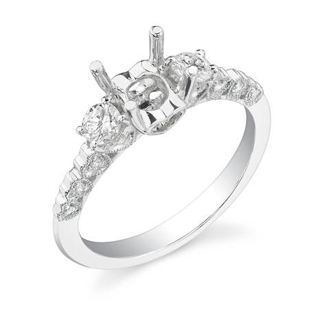 18k White Gold Diamond Semi-mount Ring - 0.45ct