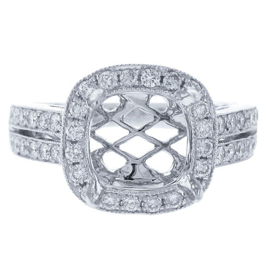 18k White Gold Diamond Semi-mount Ring - 0.80ct