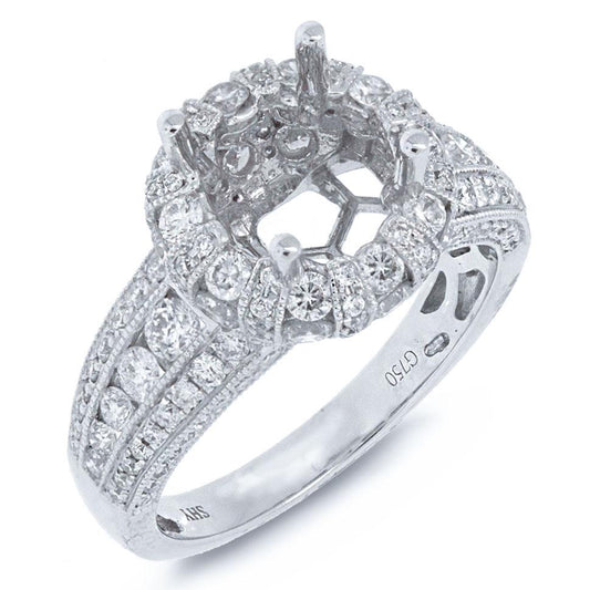 18k White Gold Diamond Semi-mount Ring - 1.80ct