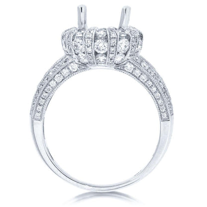 18k White Gold Diamond Semi-mount Ring - 1.80ct