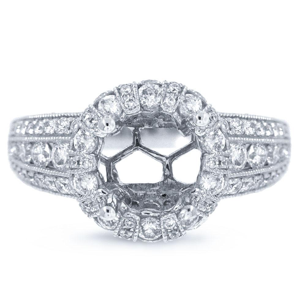 18k White Gold Diamond Semi-mount Ring - 1.80ct