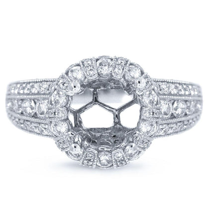 18k White Gold Diamond Semi-mount Ring - 1.80ct