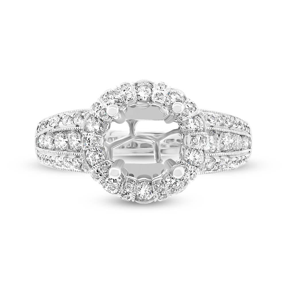 14k White Gold Diamond Semi-mount Ring - 1.80ct