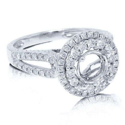14k White Gold Diamond Semi-mount Ring - 0.80ct