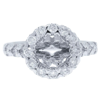 18k White Gold Diamond Semi-mount Ring - 0.86ct