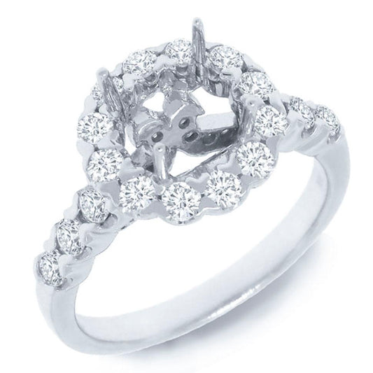 18k White Gold Diamond Semi-mount Ring - 0.86ct