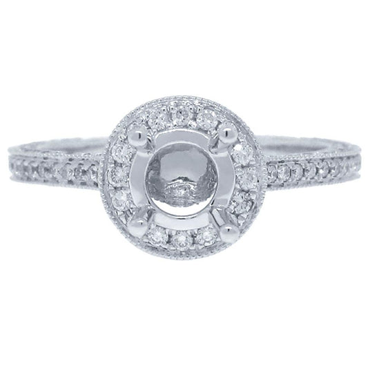 18k White Gold Diamond Semi-mount Ring - 0.68ct