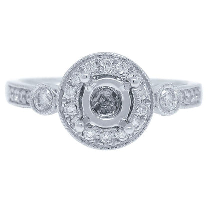 14k White Gold Diamond Semi-mount Ring - 0.37ct