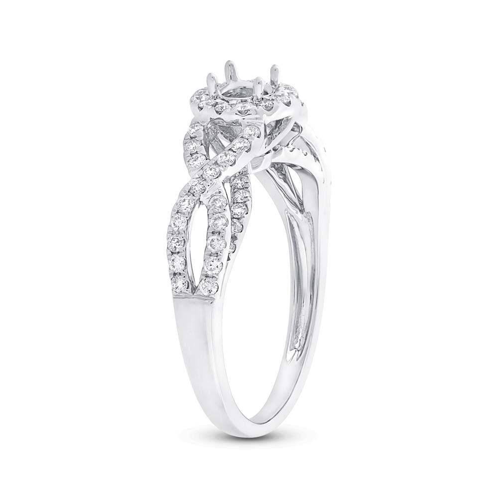 14k White Gold Diamond Semi-mount Ring - 0.55ct