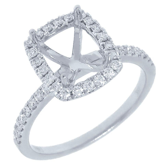 18k White Gold Diamond Semi-mount Ring - 0.38ct