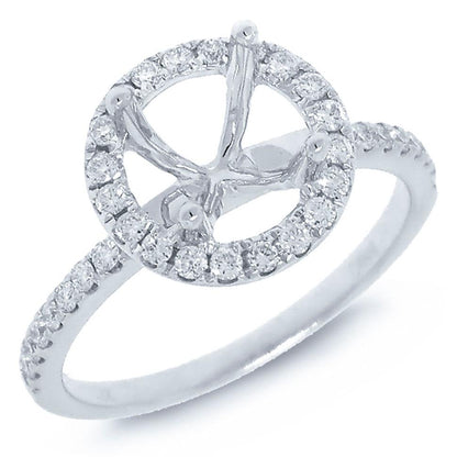 18k White Gold Diamond Semi-mount Ring for 1.50ct Center - 0.36ct