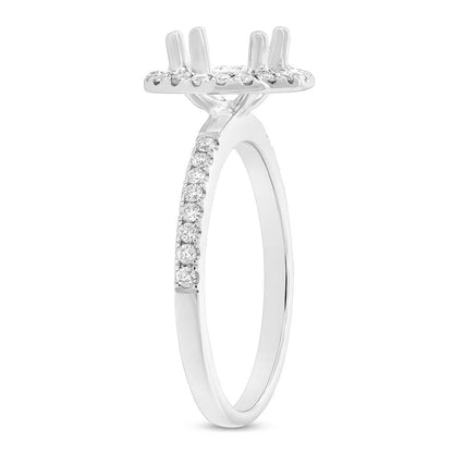 14k White Gold Diamond Semi-mount Ring for 1.50ct Center - 0.36ct