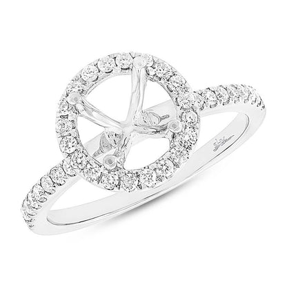 14k White Gold Diamond Semi-mount Ring for 1.50ct Center - 0.36ct