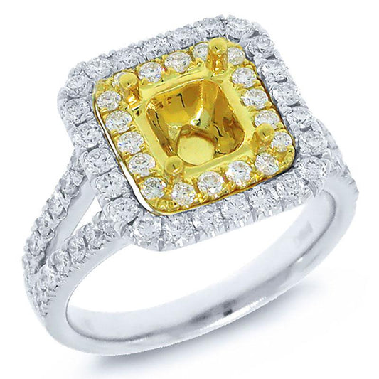 18k Two-tone Gold Diamond Semi-mount Ring - 1.01ct