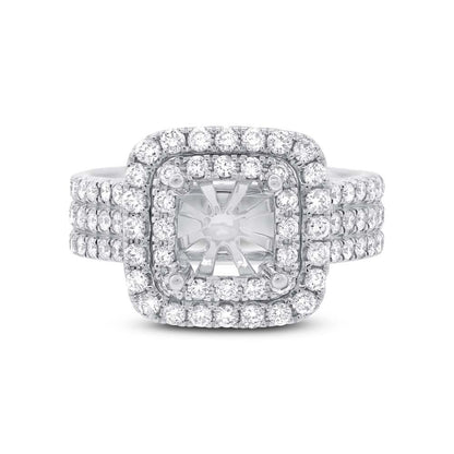 14k White Gold Diamond Semi-mount Ring - 1.08ct