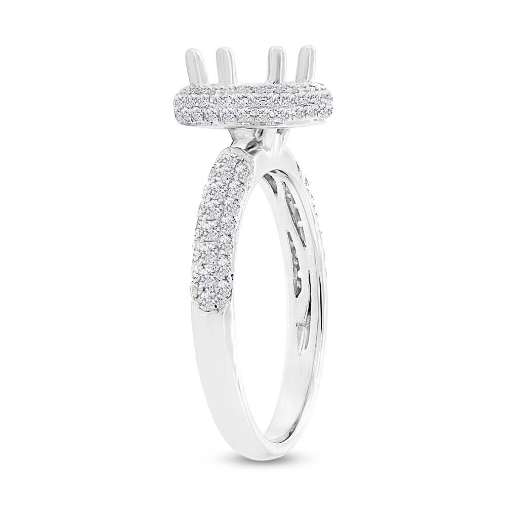 14k White Gold Diamond Semi-mount Ring - 0.74ct