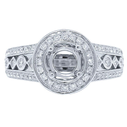 14k White Gold Diamond Semi-mount Ring - 0.69ct