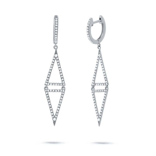 14k White Gold Diamond Triangle Earring - 0.49ct