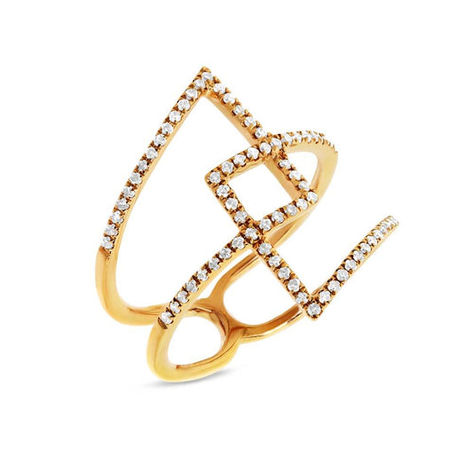 14k Yellow Gold Diamond Lady's Ring - 0.30ct