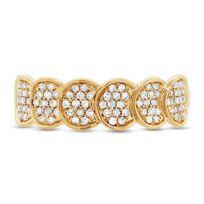 14k Yellow Gold Diamond Pave Lady's Ring - 0.28ct