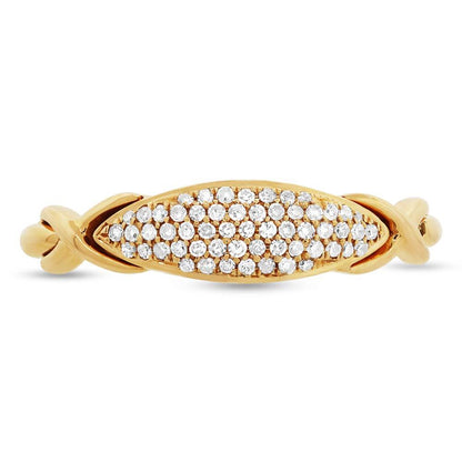 14k Yellow Gold Diamond Pave Lady's Ring - 0.15ct