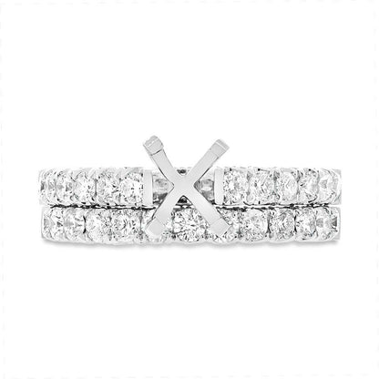 14k White Gold Diamond Semi-mount Ring 2-pc - 1.37ct