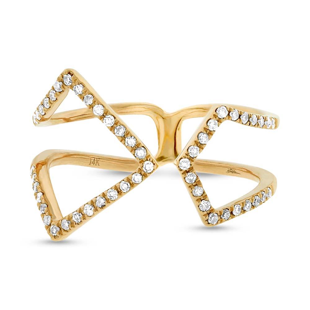 14k Yellow Gold Diamond Lady's Ring Size 6 - 0.24ct