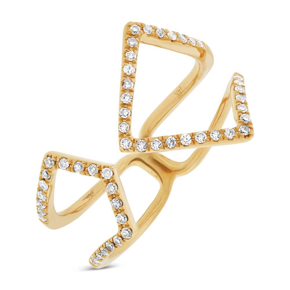 14k Yellow Gold Diamond Lady's Ring Size 6 - 0.24ct